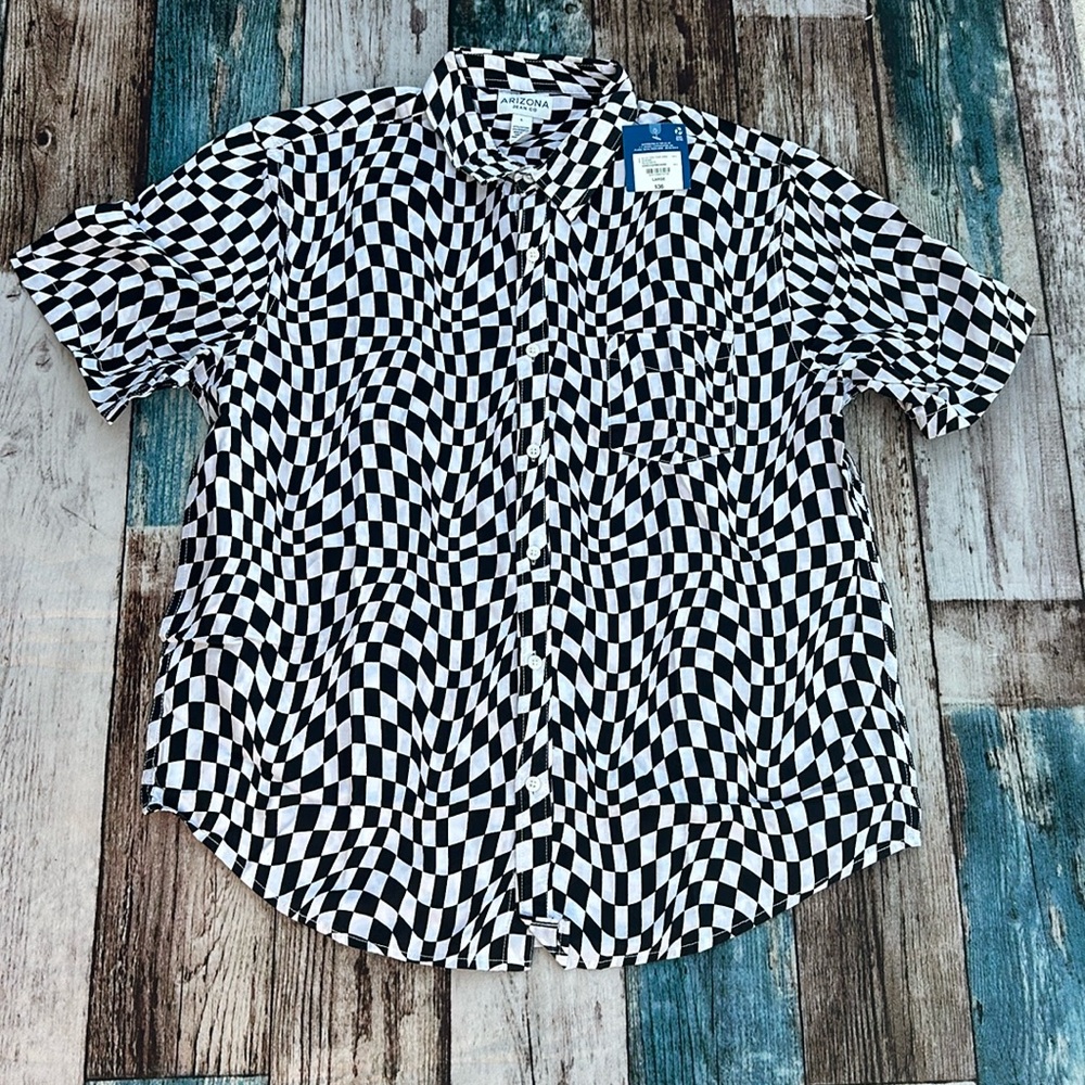 New Mens large Arizona buttondown checkered